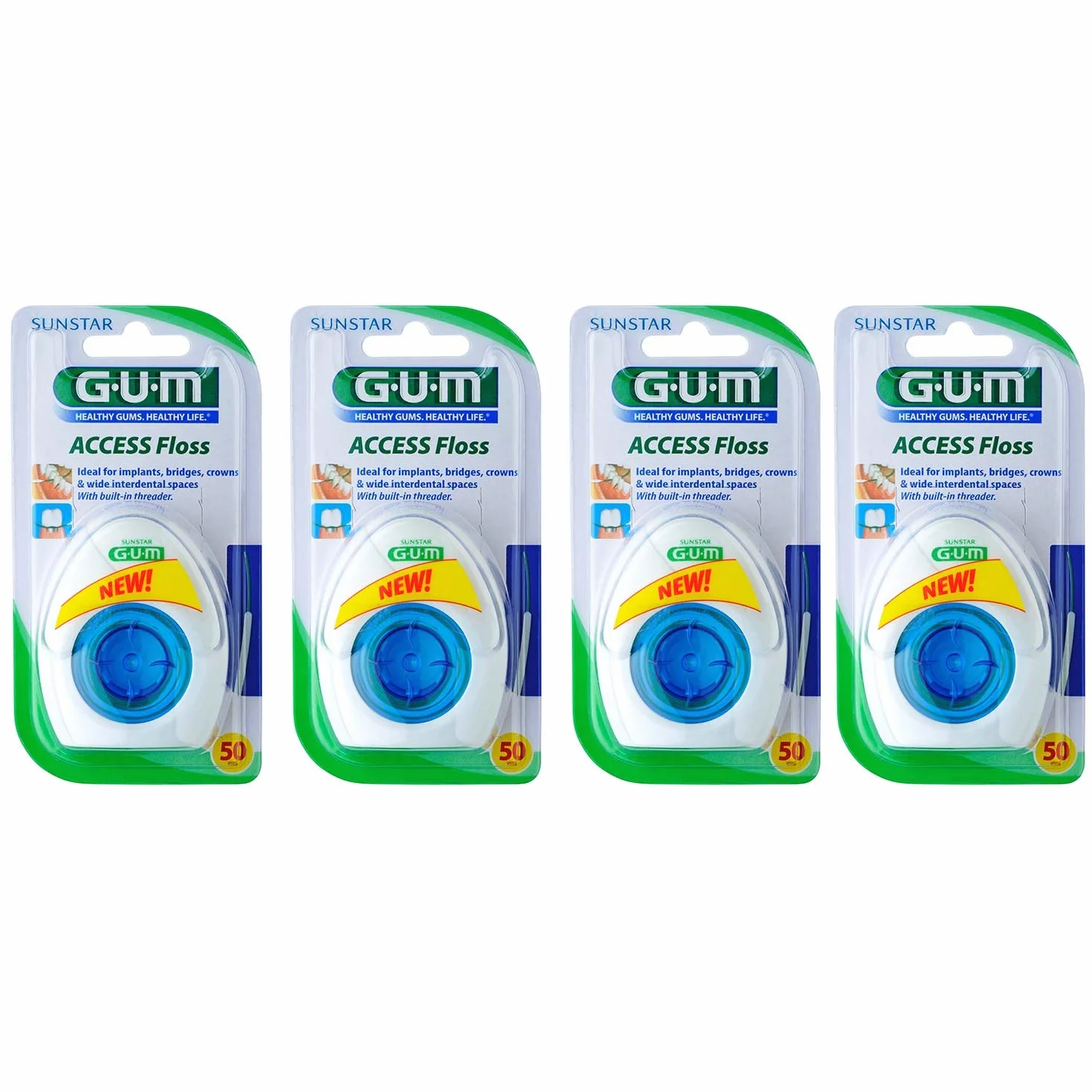 GUM ACCESS Floss per 50 applicazioni, confezione da 4 pezzi (4 pezzi)