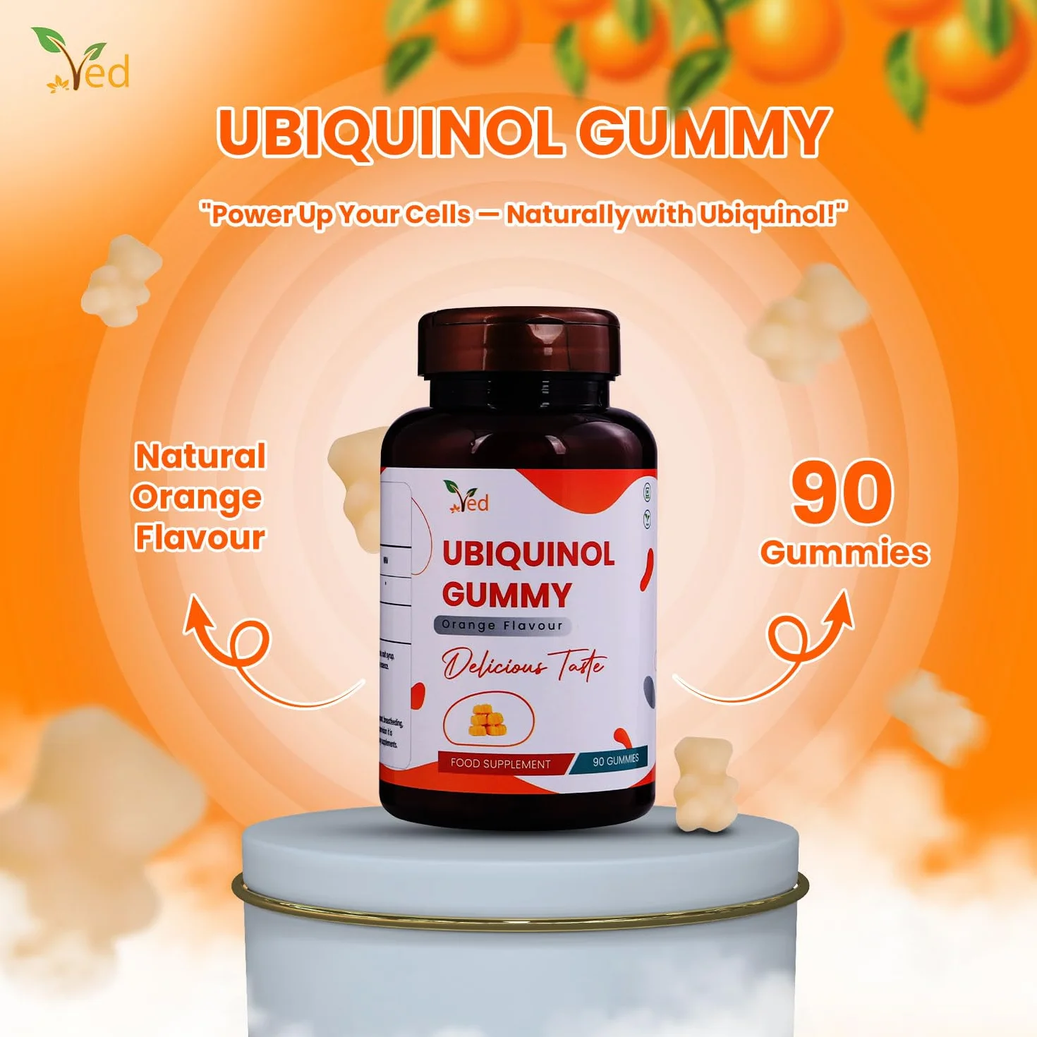 Ved Gommoso all'ubichinolo | Forma attiva coq10 | Elevato assorbimento/bioattività potenziata | 150 mg, 90 gommosi