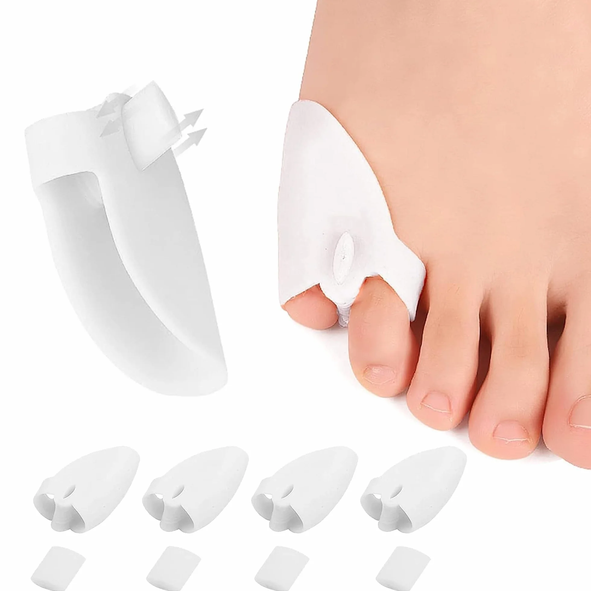Separatori per Dita dei Piedi in Silicone 4 Pezzi per Alluce Valgo Sollievo Dolore