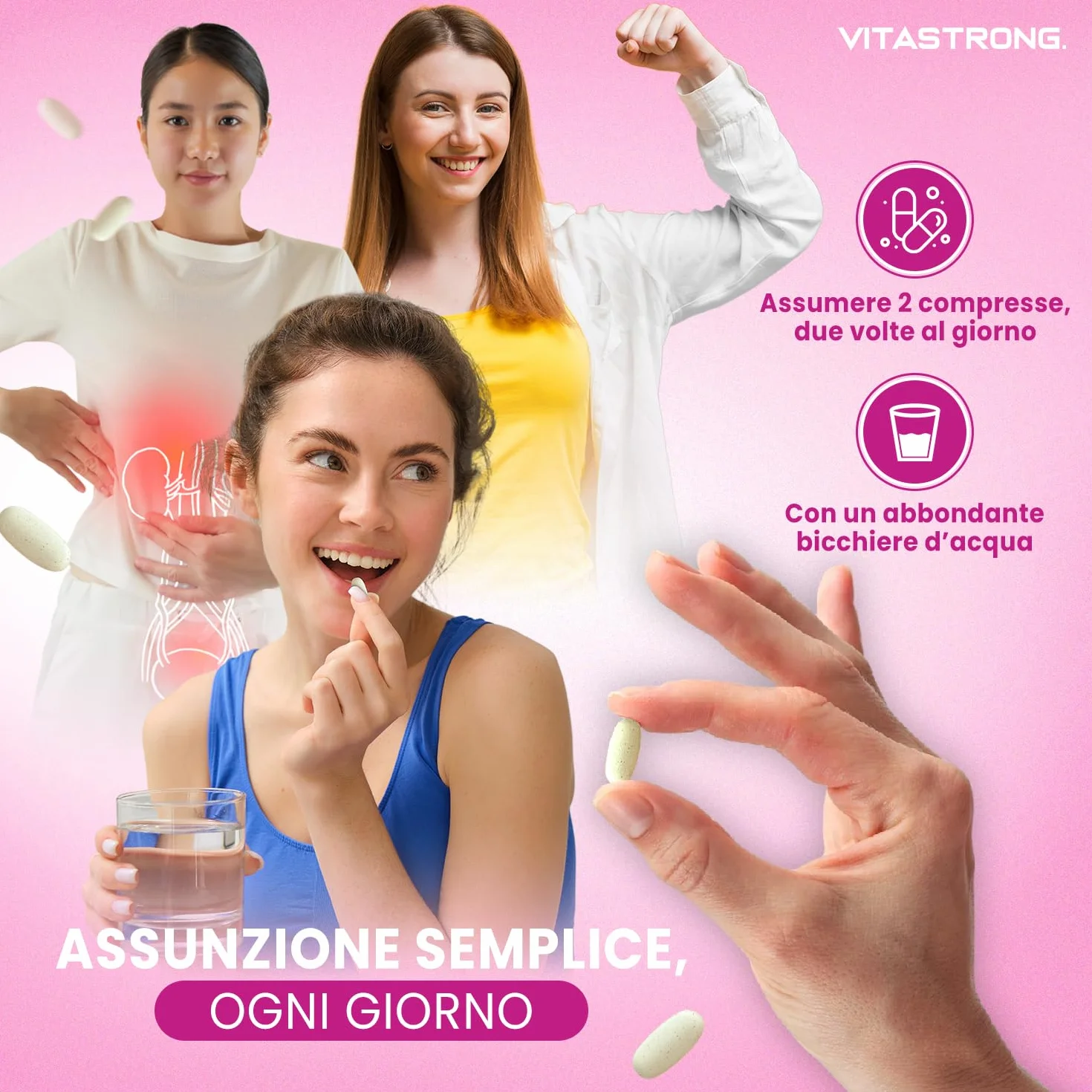 VitaCyst, D Mannosio Puro con NAC N-Acetil-Cisteina, Estratti di Mirtillo Rosso (Cranberry) e Uva Ursina Vegan Integratore Alimentare Vie Urinarie Donna, 60 Compresse Senza Glutine, Lattosio, OGM