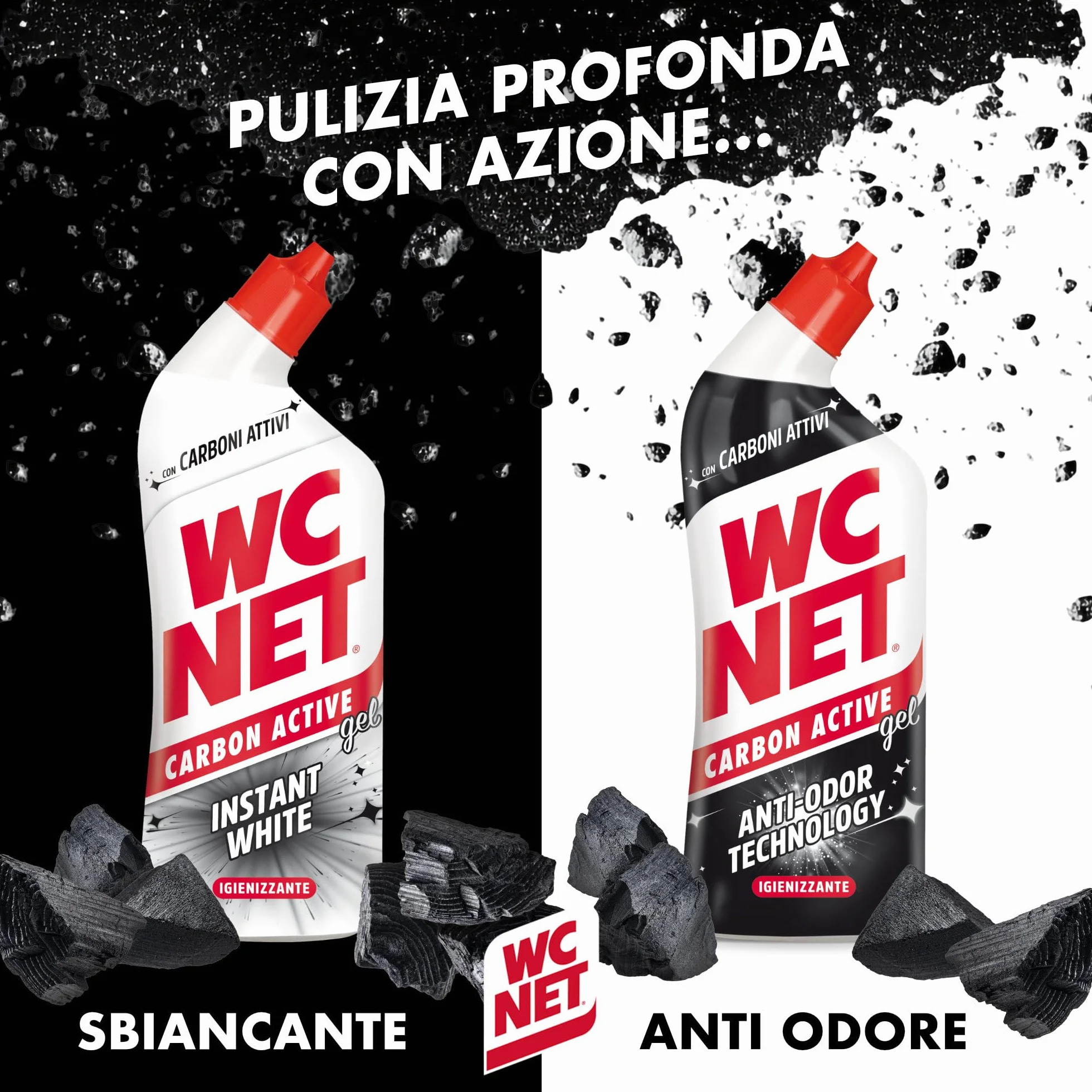 Net Carbon Active Instant White Detergente Liquido WC 700ml x 4 Confezioni