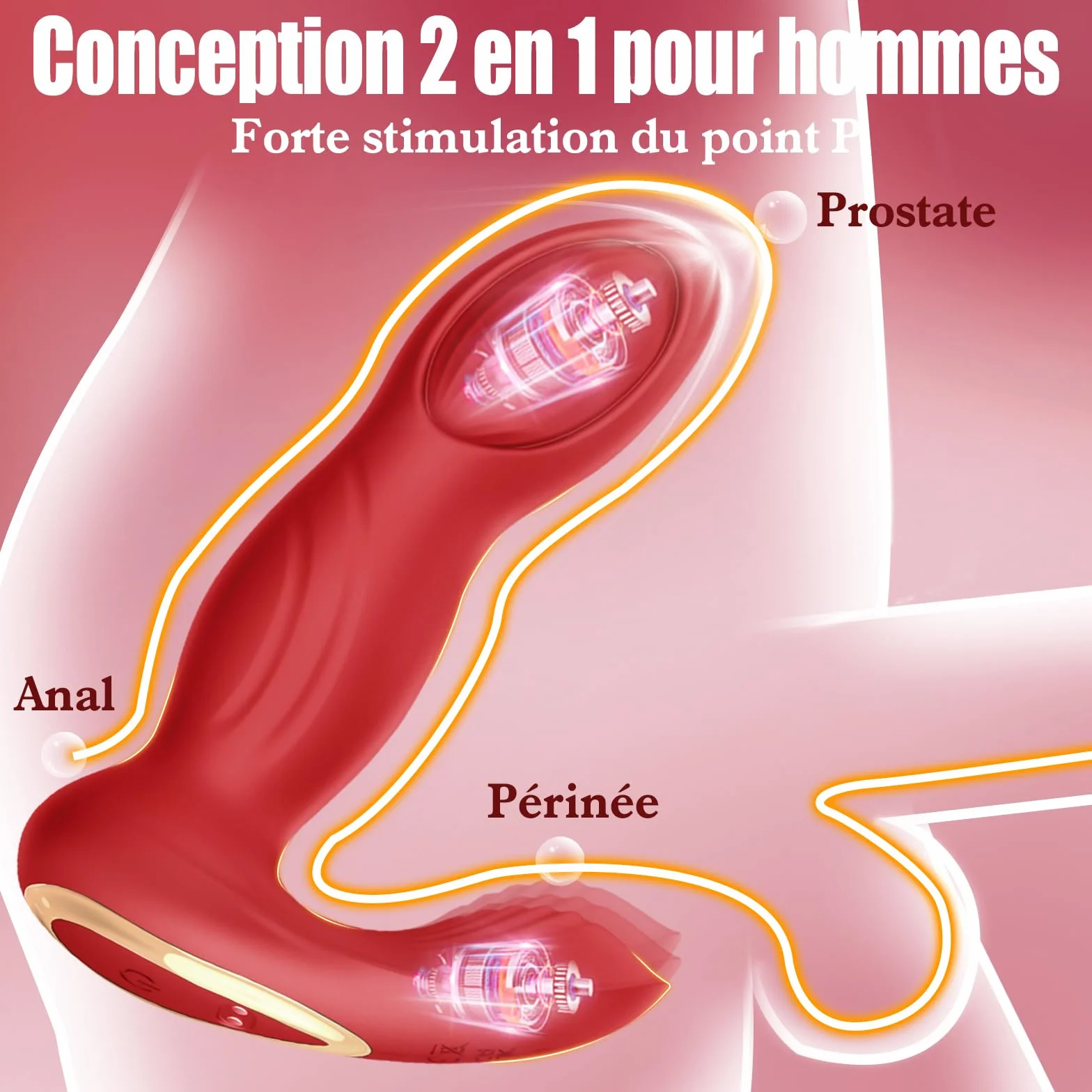 Vibratoreper Donna Uomo Professionale Sexytoysys Plug Anale-Dilatatore Donna Uomo Sex Toys Sessuali Vibratore per Uomini APP Dildo Anale 9*9 Modalità Vibratori Stimolatore Clitoride Femminile(Rosso)