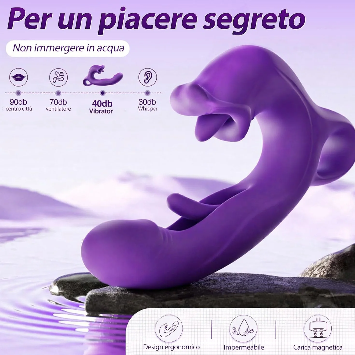 Vibratore Professionale 3 in 1 per Donna con 7 Modalità e Controllo APP