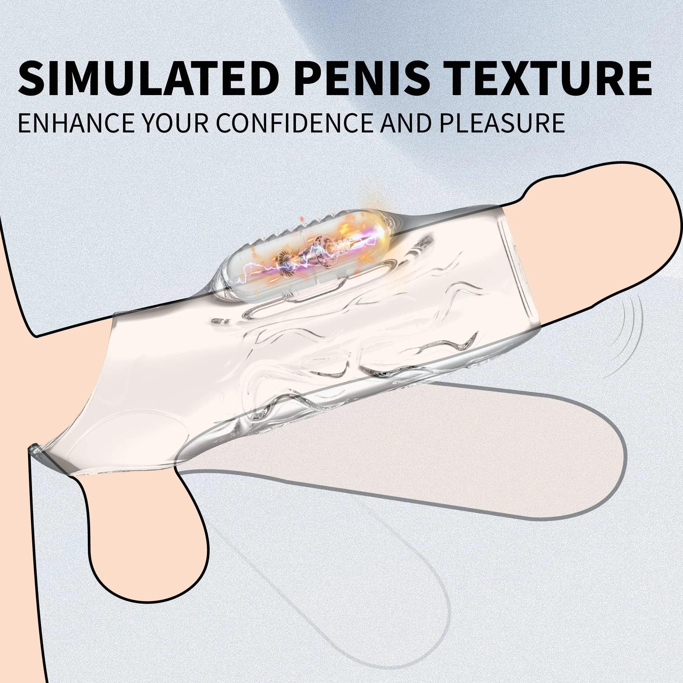 Guaina Pene con Anelli per Coppia, Vibratore Sex Toys per Stimolare il Clitoride Donna e Miglioramento Dell'erezione Uomo, Medical Silicone Pene Prolunghe, Morbido ed Elastico, Durevole (YFBA-001)