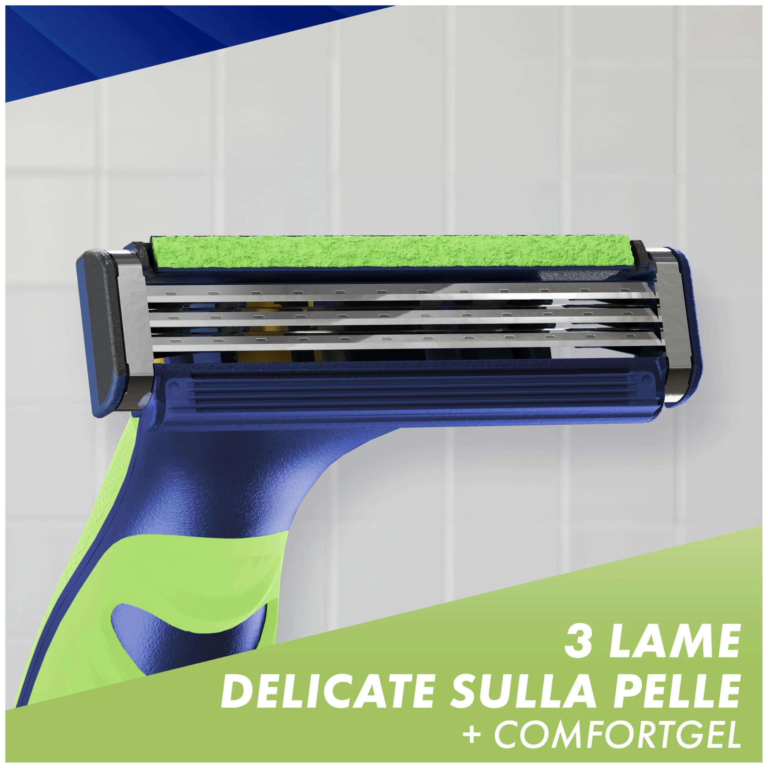 Gillette Sensor 3+ Sensitive Rasoio Da Uomo Con Testina Oscillante A 40° E 3 Lame Delicate, 1 Manico + 9 Lamette Di Ricambio