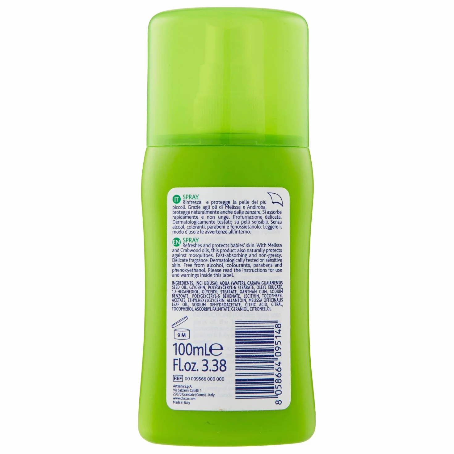 Chicco Spray Rinfrescante Protettivo Protezione Naturale Dagli Insetti 100 ml