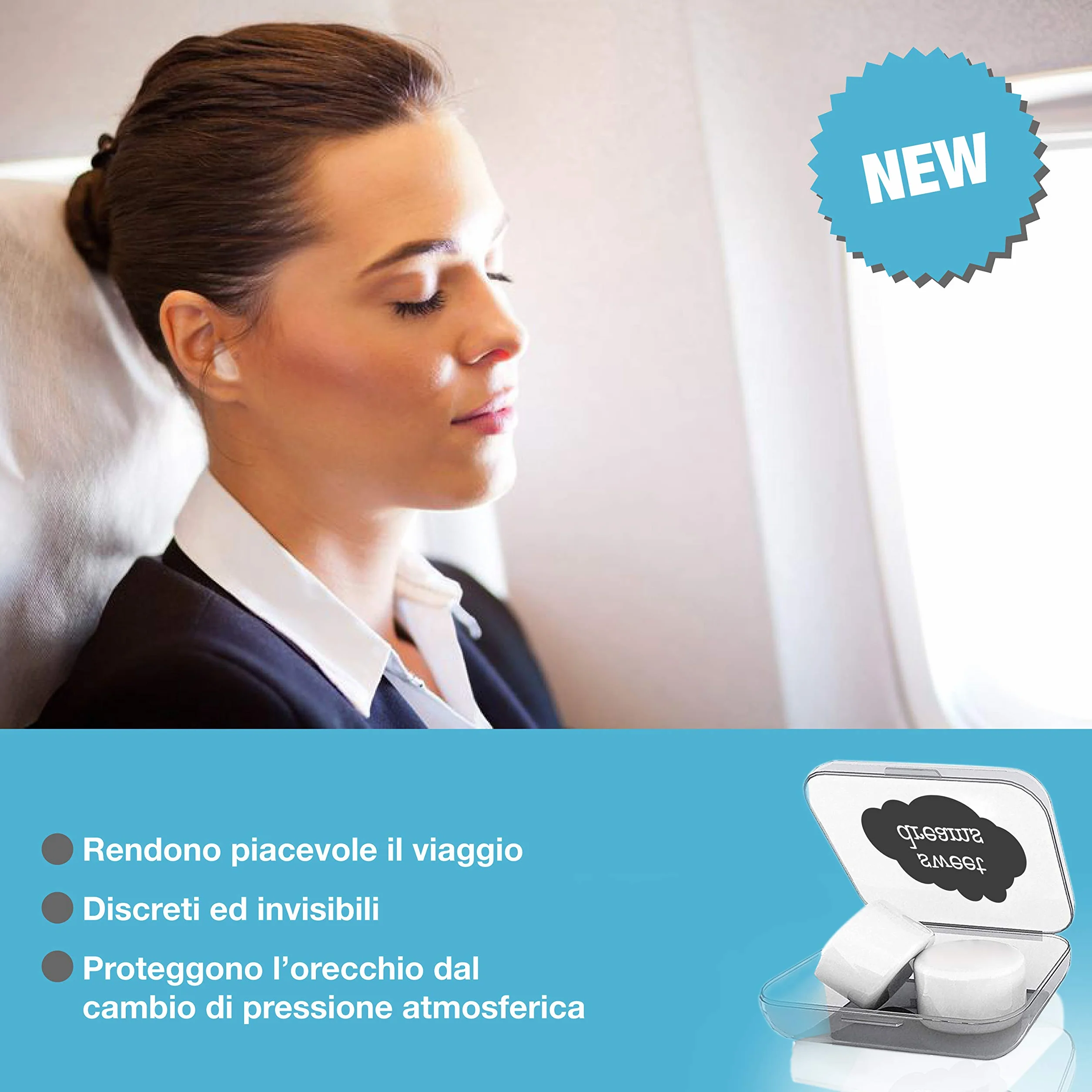 Tappi Orecchie per Dormire 4a Generazione Antirumore Silicone Modellabile Insonorizzanti Riutilizzabili 6 Paia