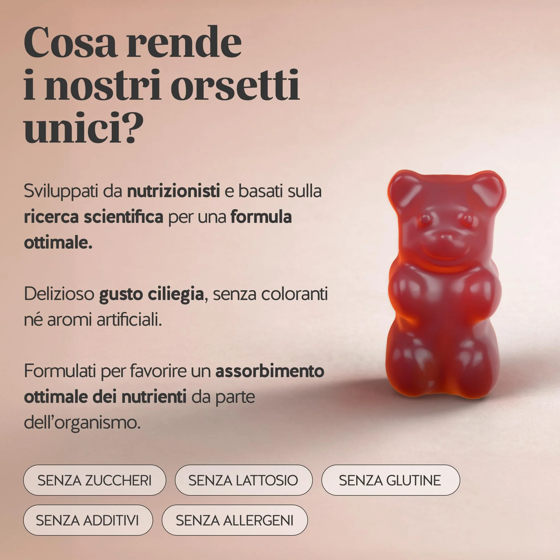 Bears with Benefits Forever Young Skin Collagene Vitaminico Acido Ialuronico Gommose Anti-Age 30 pezzi