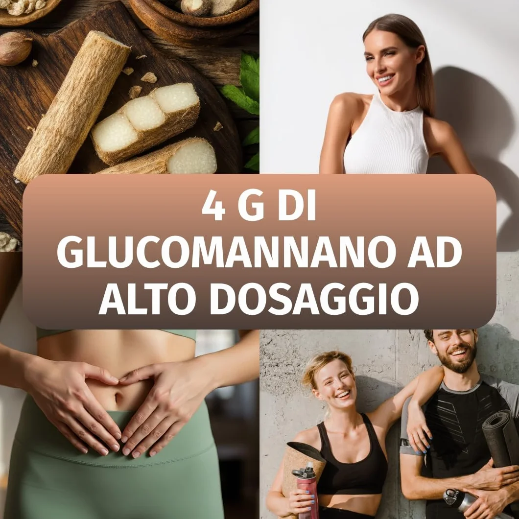Green Naturals Glucomannano 4000 mg per dose giornaliera Estratto di konjac 4200 mg 270 capsule 45 giorni