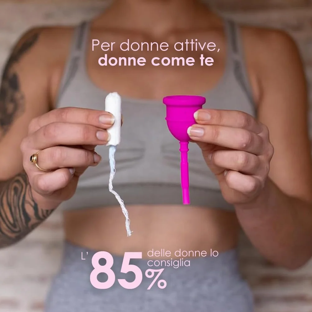 EUREKA! Cup Coppetta Mestruale Silicone Medico Svuotabile Senza Rimuoverla