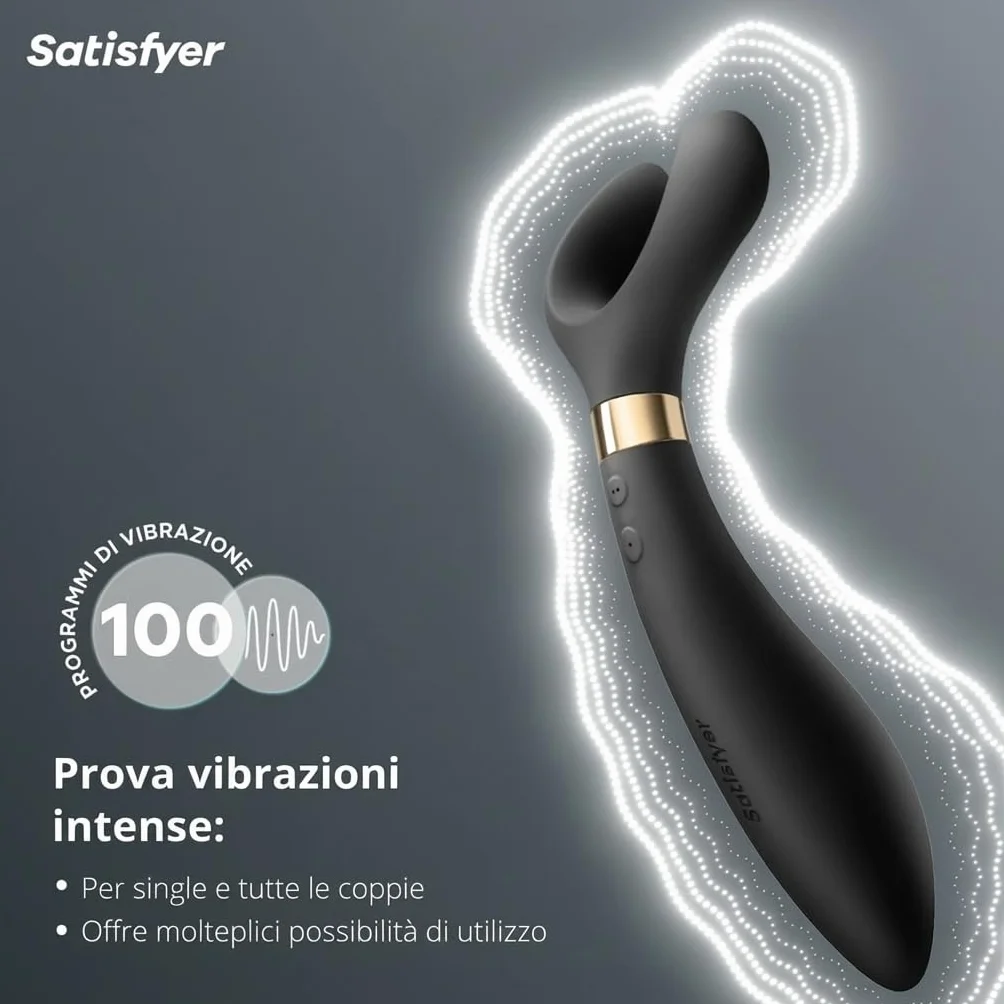 Satisfyer Endless Fun Vibratore Coppie | 33 Opzioni di Applicazione con 100 Funzioni di Vibrazione | Potente e silenzioso per Uomini e Donne | Sex Toy Dildo per la Stimolazione del Clitoride