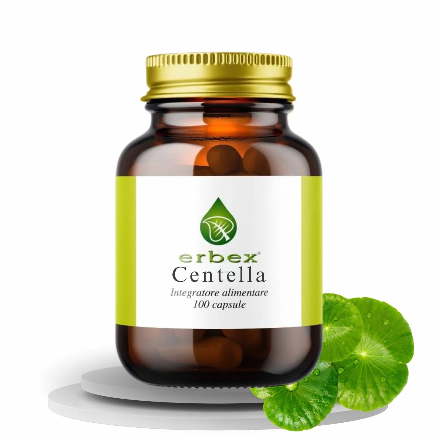 ERBEX Centella Asiatica 100 Capsule Doppia Formula Totum + Estratto Titolato Integratore Drenante Naturale
