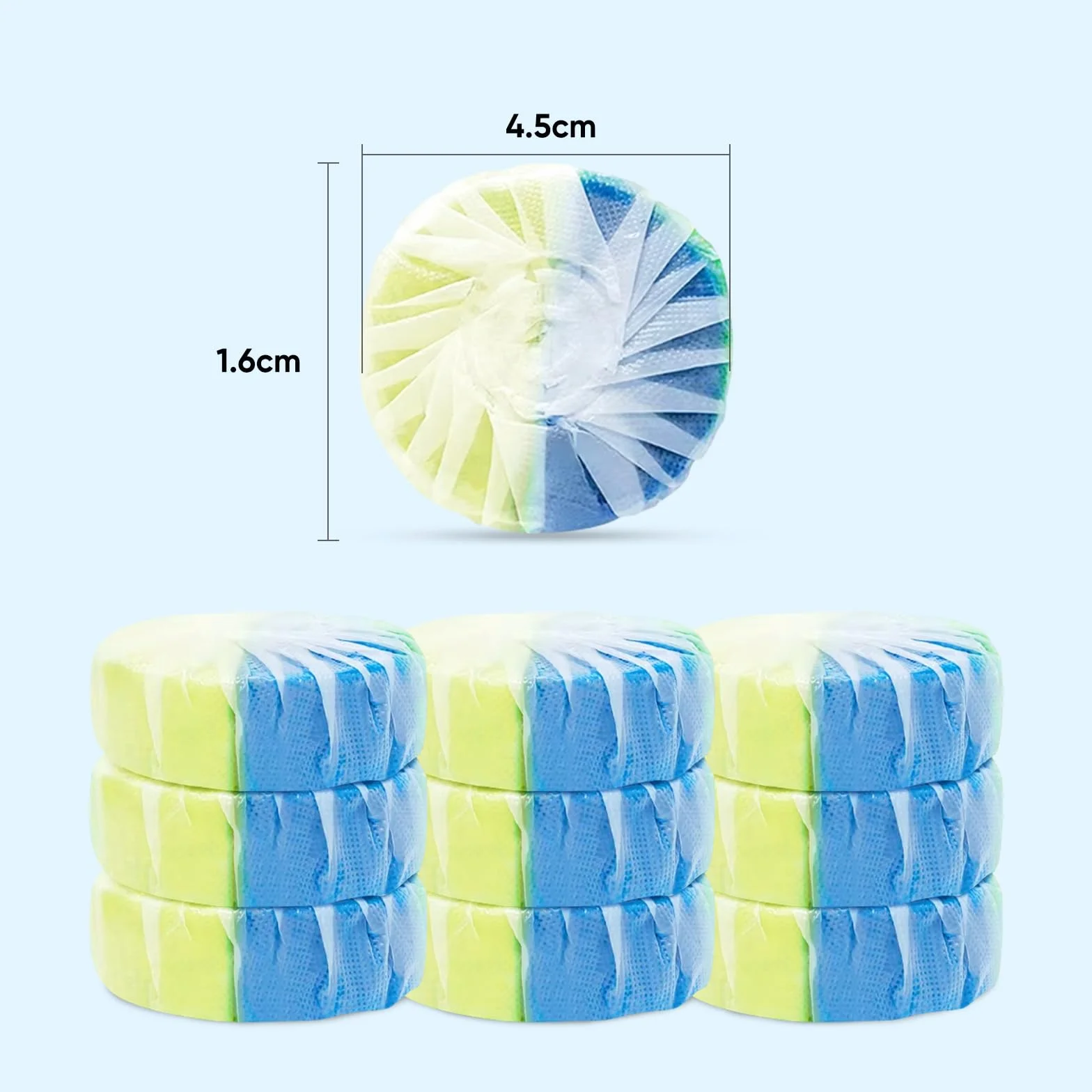 15 pezzi di Detergente per Wc,Detergente per Cassetta di Scarico a Doppia Azione (50 g/compressa),Previene Calcare e Sporco,Protegge lo Smalto,Profumo Rinfrescante