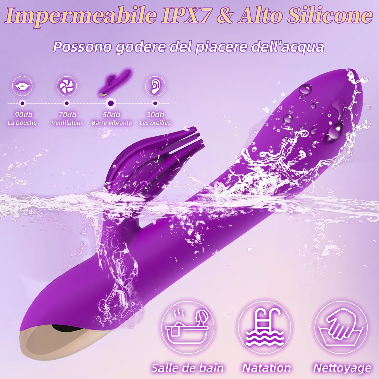 Vibratoreper Donna Professionale Clotoride Grandi Sex Toys 10 Modo Vibratoriper Donne Punto G Squirting Dildo Realistico Vibratore Rabbit Sexytoysys Donna Coppia Uomo Stimolatore per Clitoride(Viola)