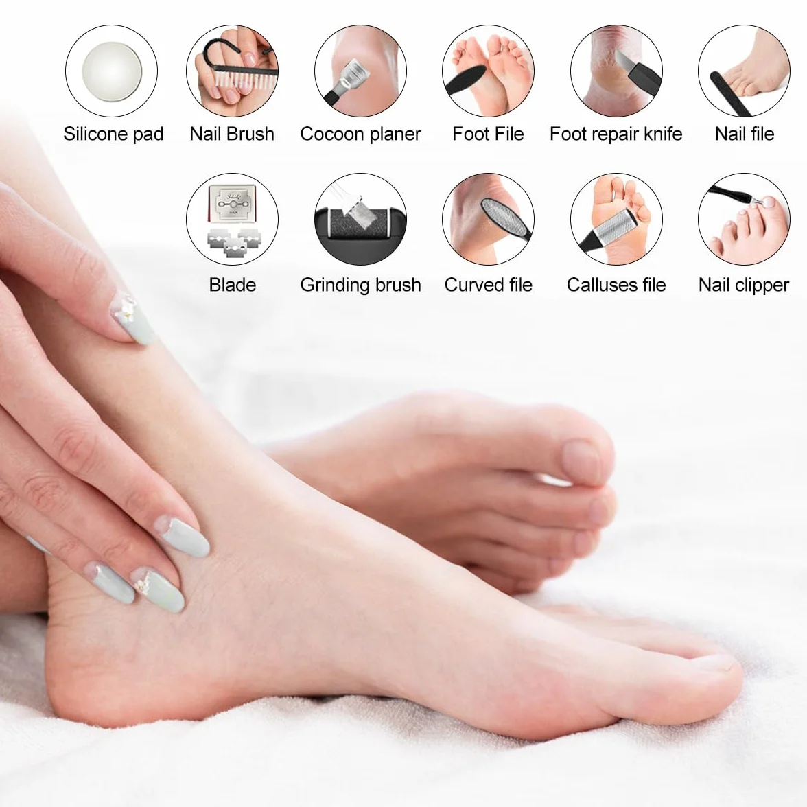 Pedicure Elettrico,Rimuovi Calli Piedi Elettrico,Pedicure Piedi Rimozione,con 3 Velocità,3 Rulli Di Ricambio,IPX6 Impermeabile per Talloni Screpolati,Calli,Pelle Morta(Nero)