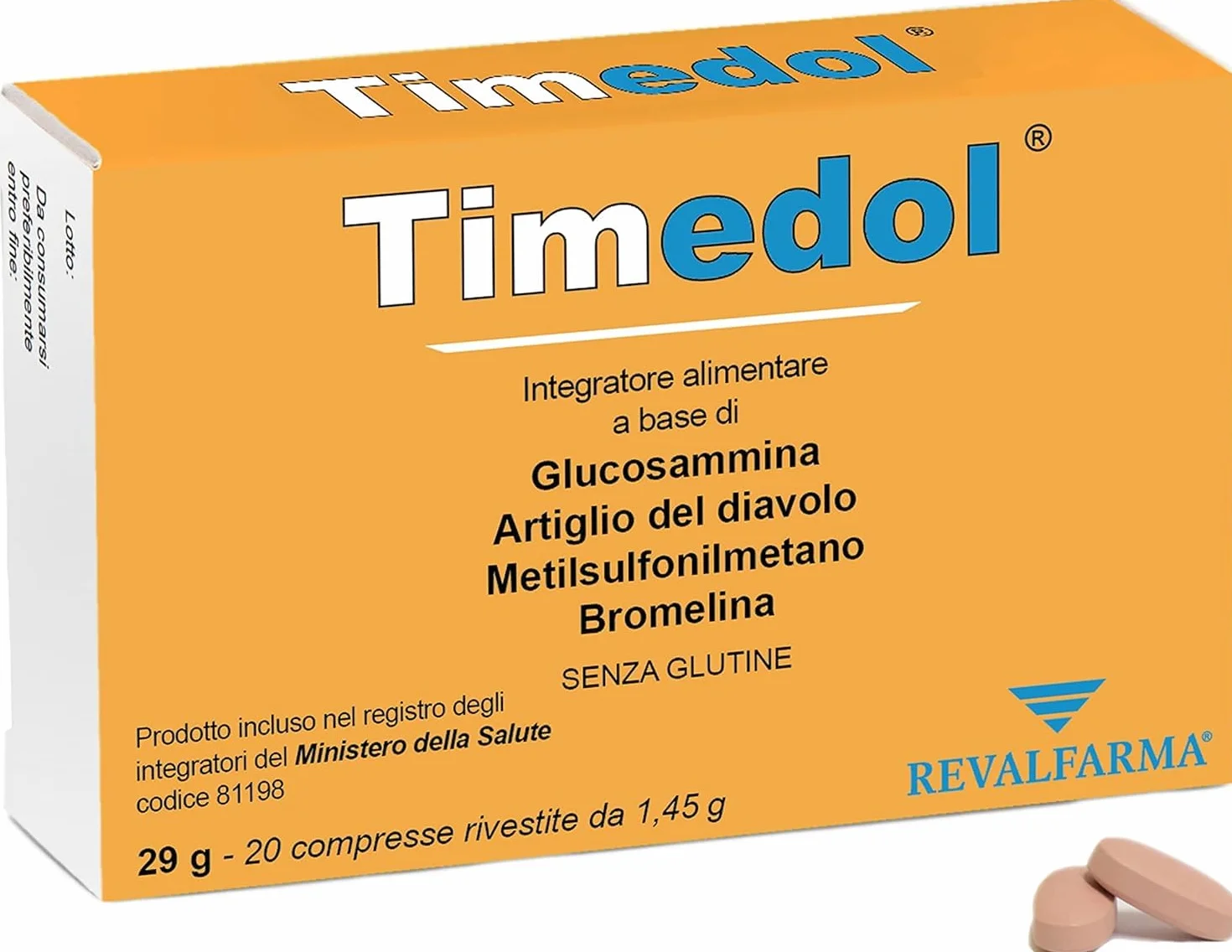 Timedol Integratore Alimentare A Base Di Glucosammina Solfato e Artiglio del Diavolo - Compresse