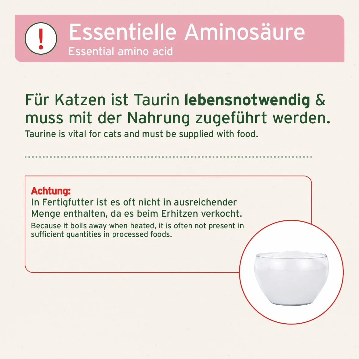 AniForte Taurina per Gatti 100g - 100% Pura, Essenziale per Sistema Nervoso, Immunitario e Cardiovascolare