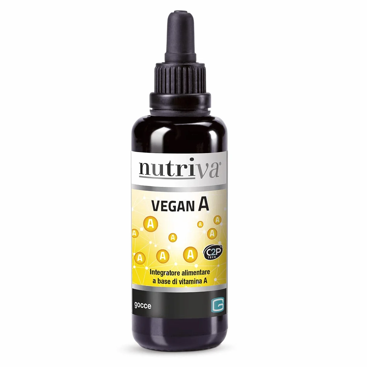 NUTRIVA Vitamina A, Integratore Alimentare Naturale Vegan, Pelle, Vista, Sistema Immunitario, 30ml in Gocce