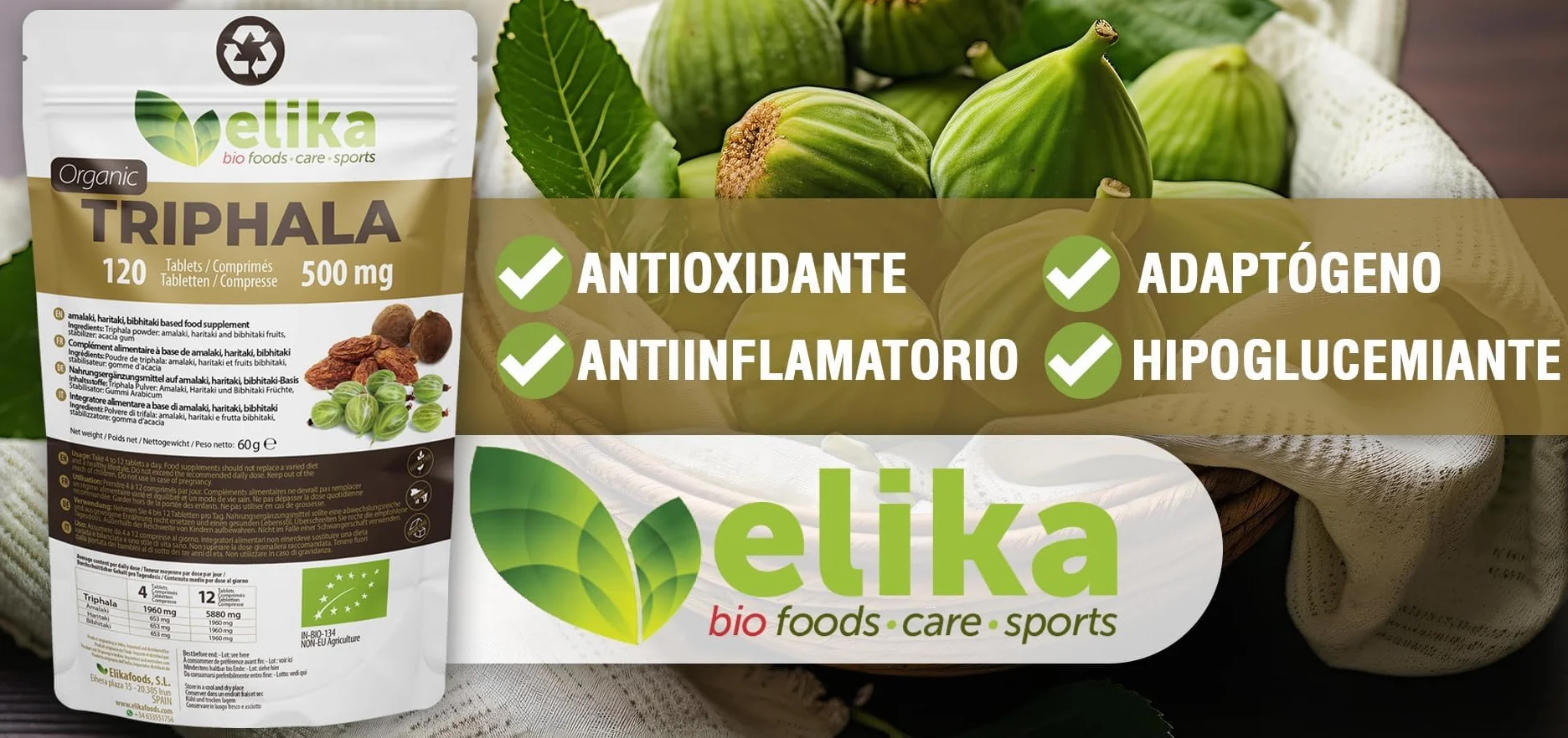 Triphala Elikafoods BIOLOGICA.240 compresse!!! Lassativo naturale aiuta contro la stitichezza. Lassativo naturale combatte la stitichezza. Compresse naturali costipazione, transito intestinale -