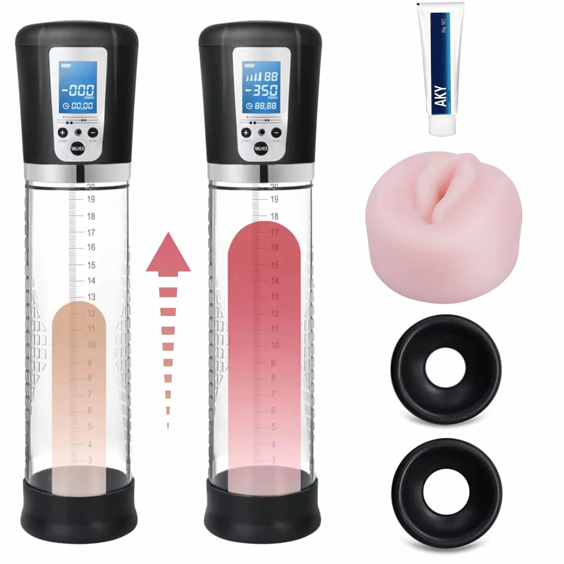 Pompe per pene elettriche, Pompa per vuoto automatica per pene da uomo, Ingrandimento del pene con 4 livelli di aspirazione, Coppa per masturbatore elettrico per erezioni più dure e più grandi