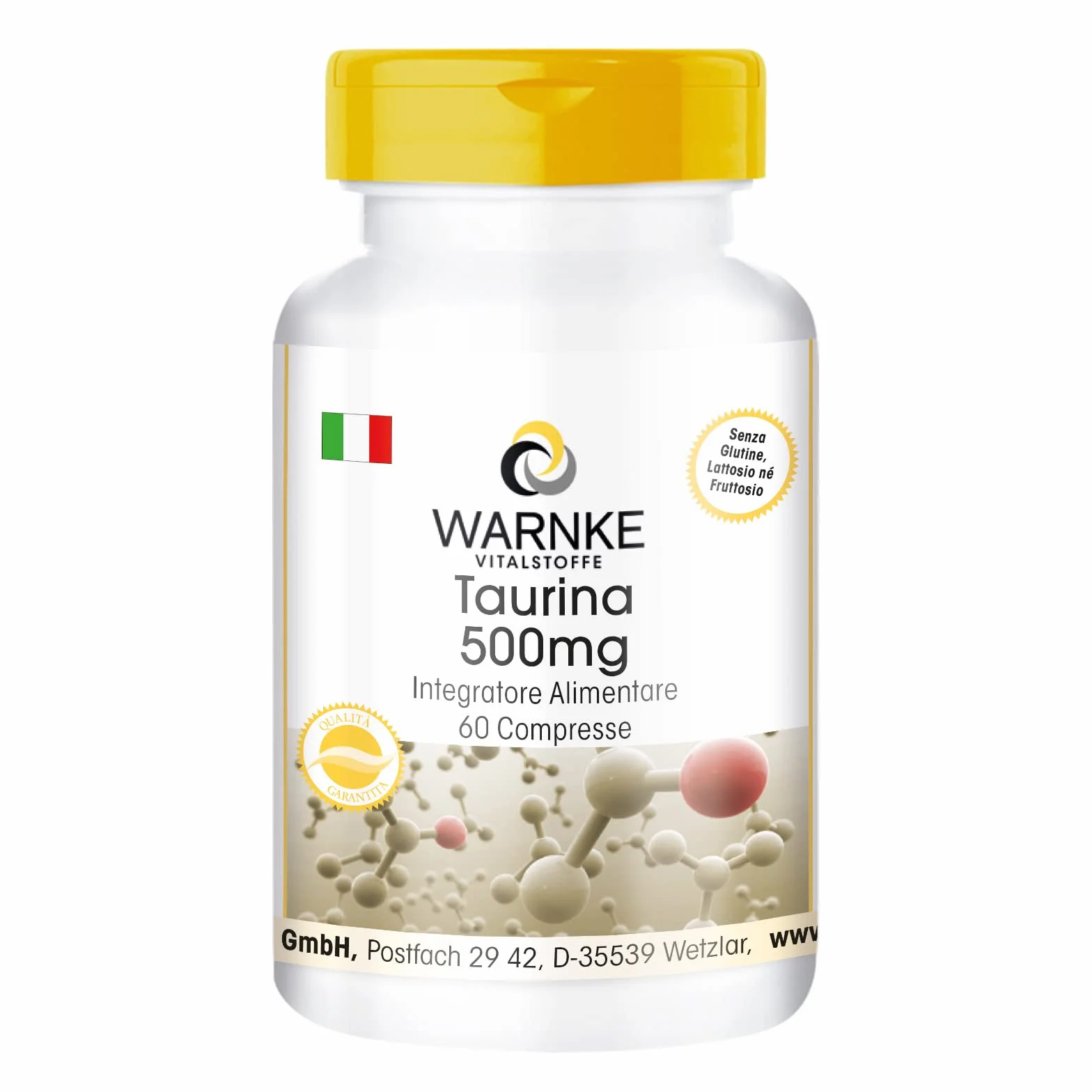 Taurina 500 mg - 60 Compresse - Vegan | Warnke Vitalstoffe