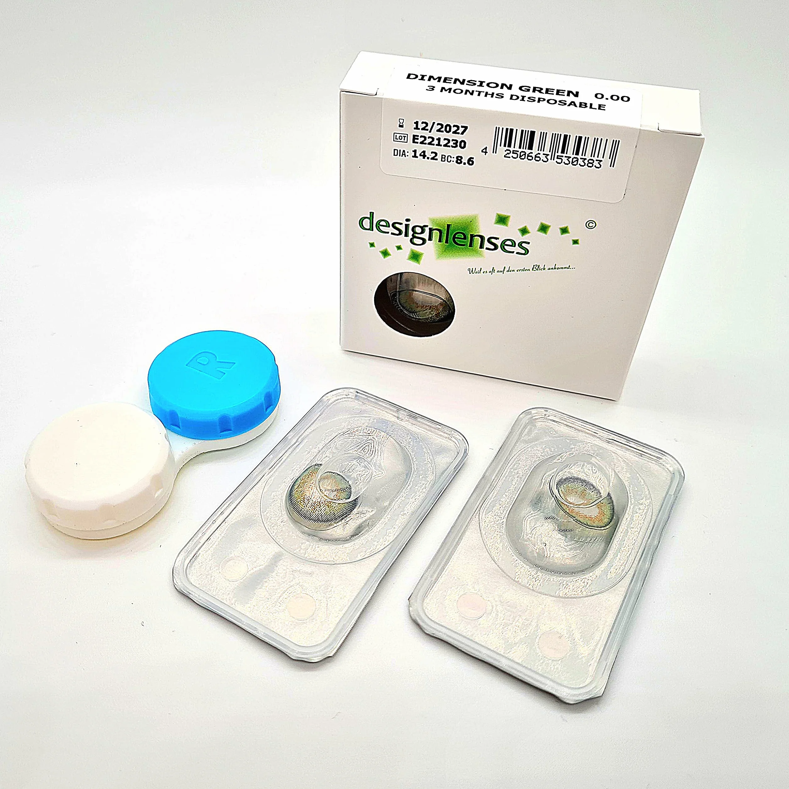 Lenti a contatto colorate verde 1 paio (2pz) Dimension Green senza gradazione per occhi scuri