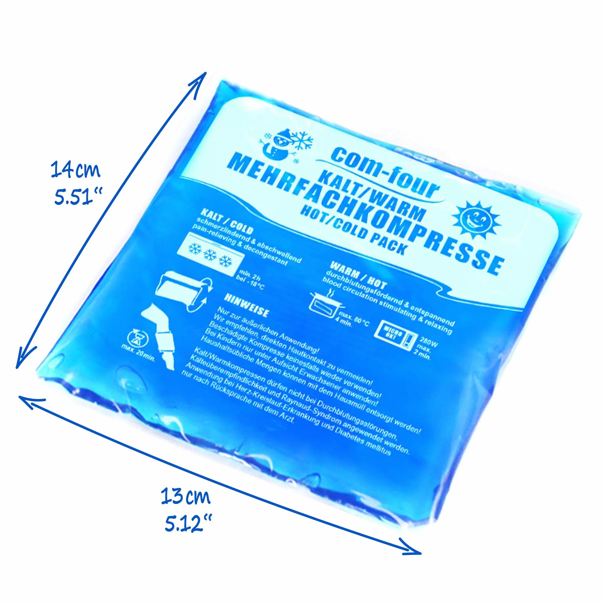 Compressa Multiuso 14x13 cm 5 Pezzi Impacchi Gel Fredde Calde Riutilizzabili Made in Germany