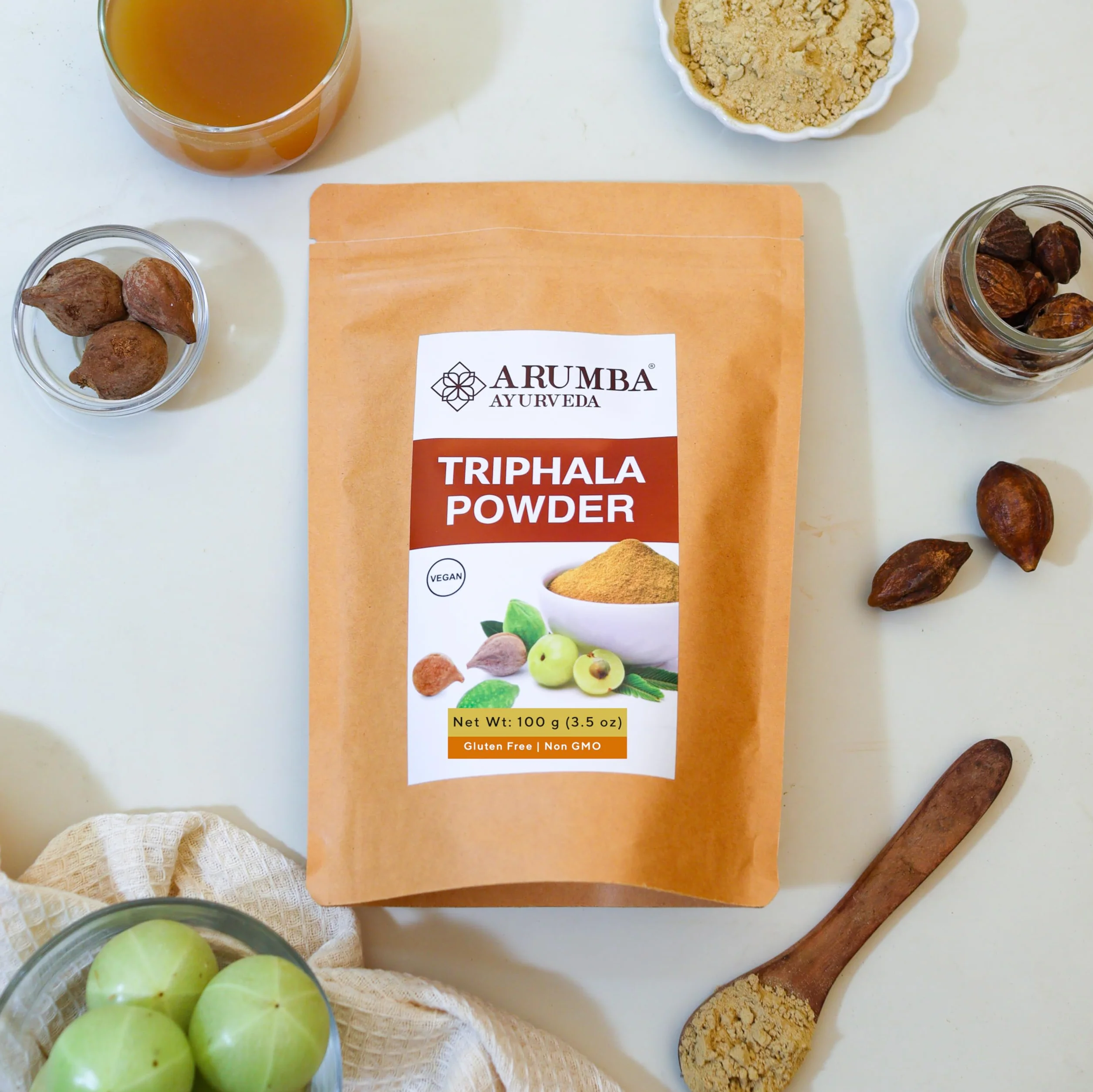 Triphala - Polvere da 100 g per alleviare la stitichezza, Haritaki, Bibhitaki, Amla, Cleanse Vitamina C, Digestione