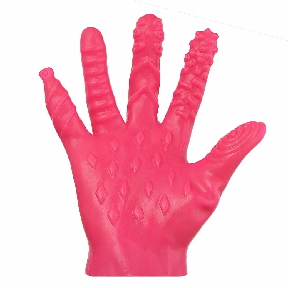 Massaggio Seno capezzolo Guanto da Dito Pieno Guanto Natale Regalo di Halloween per Coppia Adulto Sesso BDSM Gioco Divertente (Tipo A Rosa)