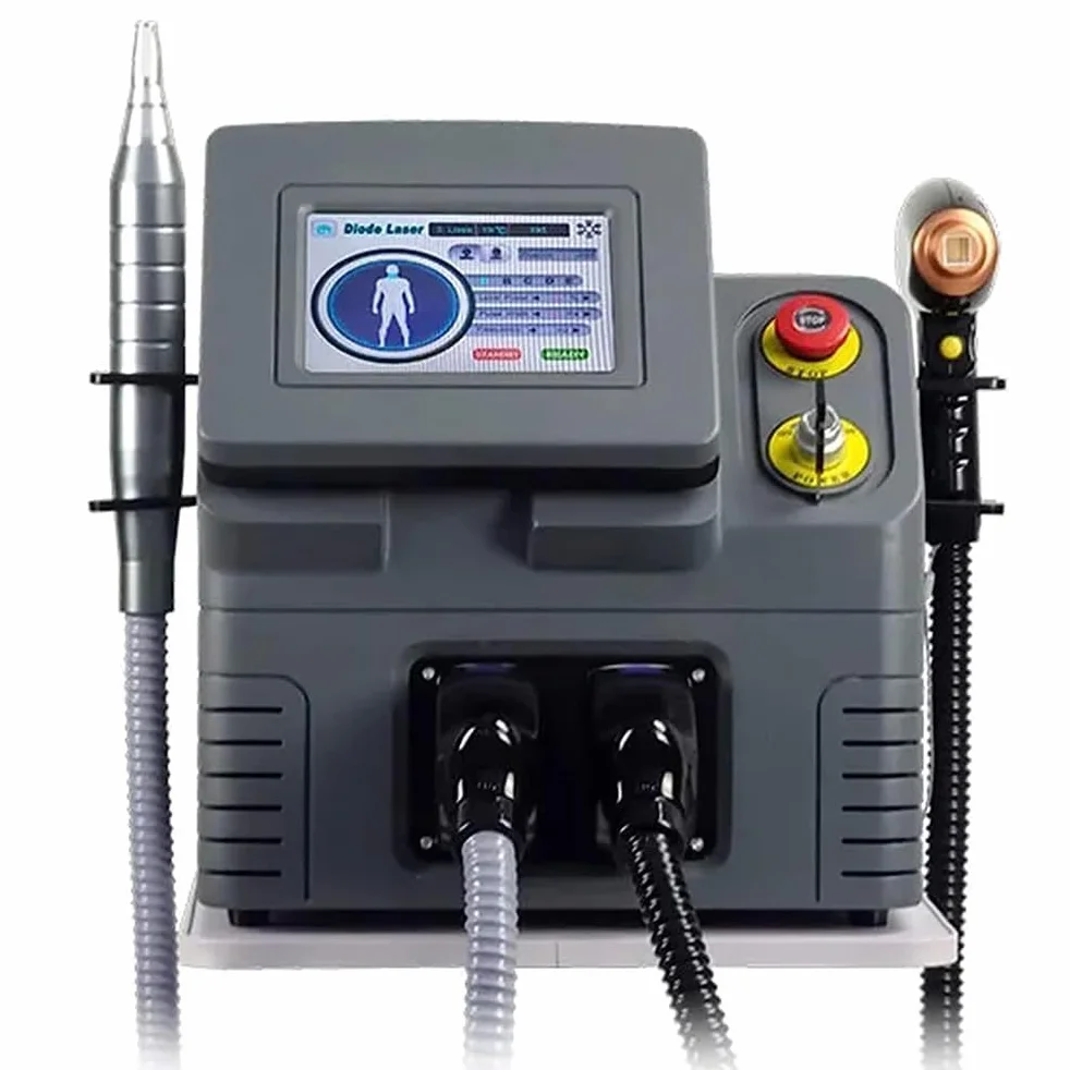 2 in 1 attrezzatura del salone di bellezza per depilazione laser a diodi 808nm, rimozione del tatuaggio picosecondo per ringiovanimento della pelle