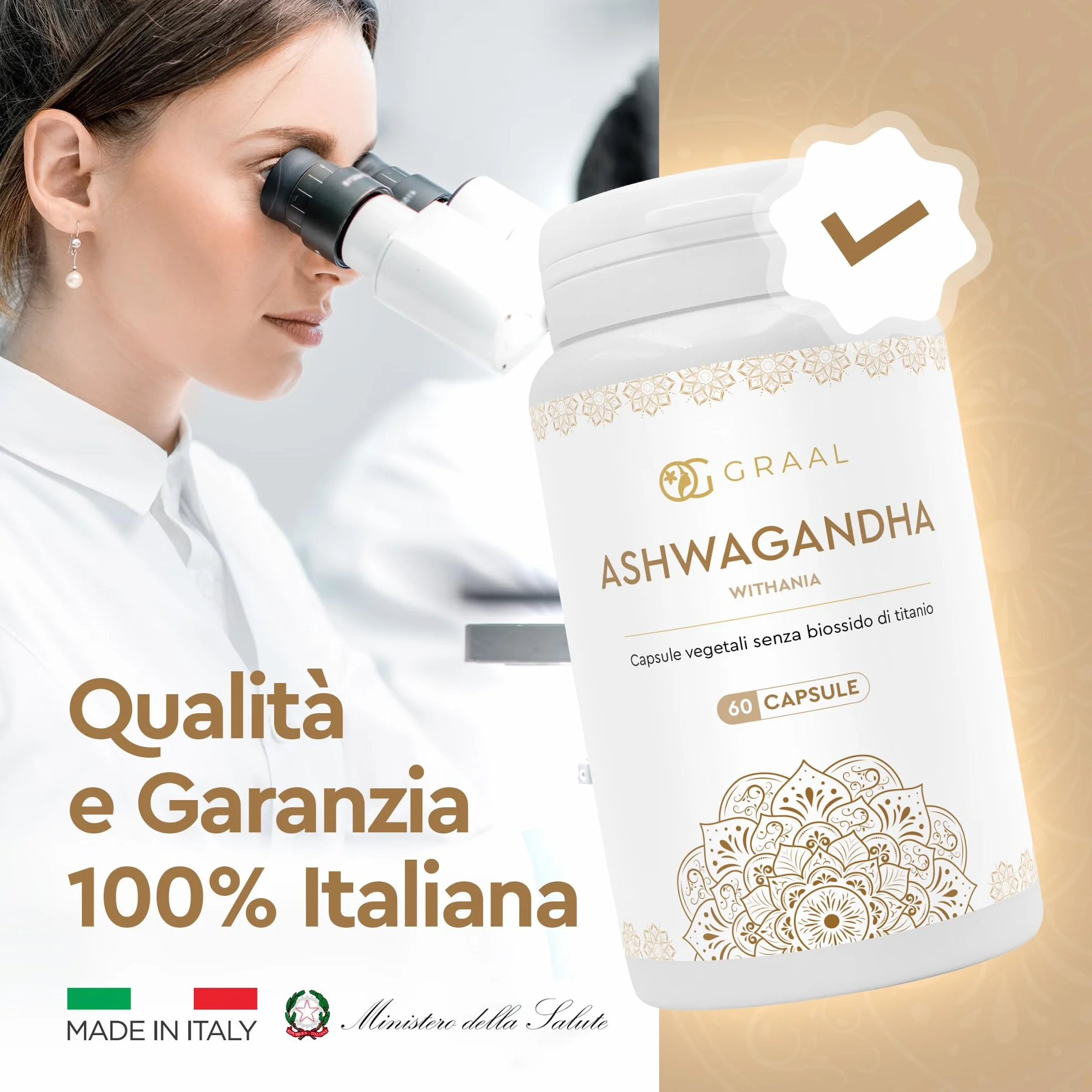 Graal Ashwagandha KSM-66 60 Capsule Tonico Adattogeno Antistress