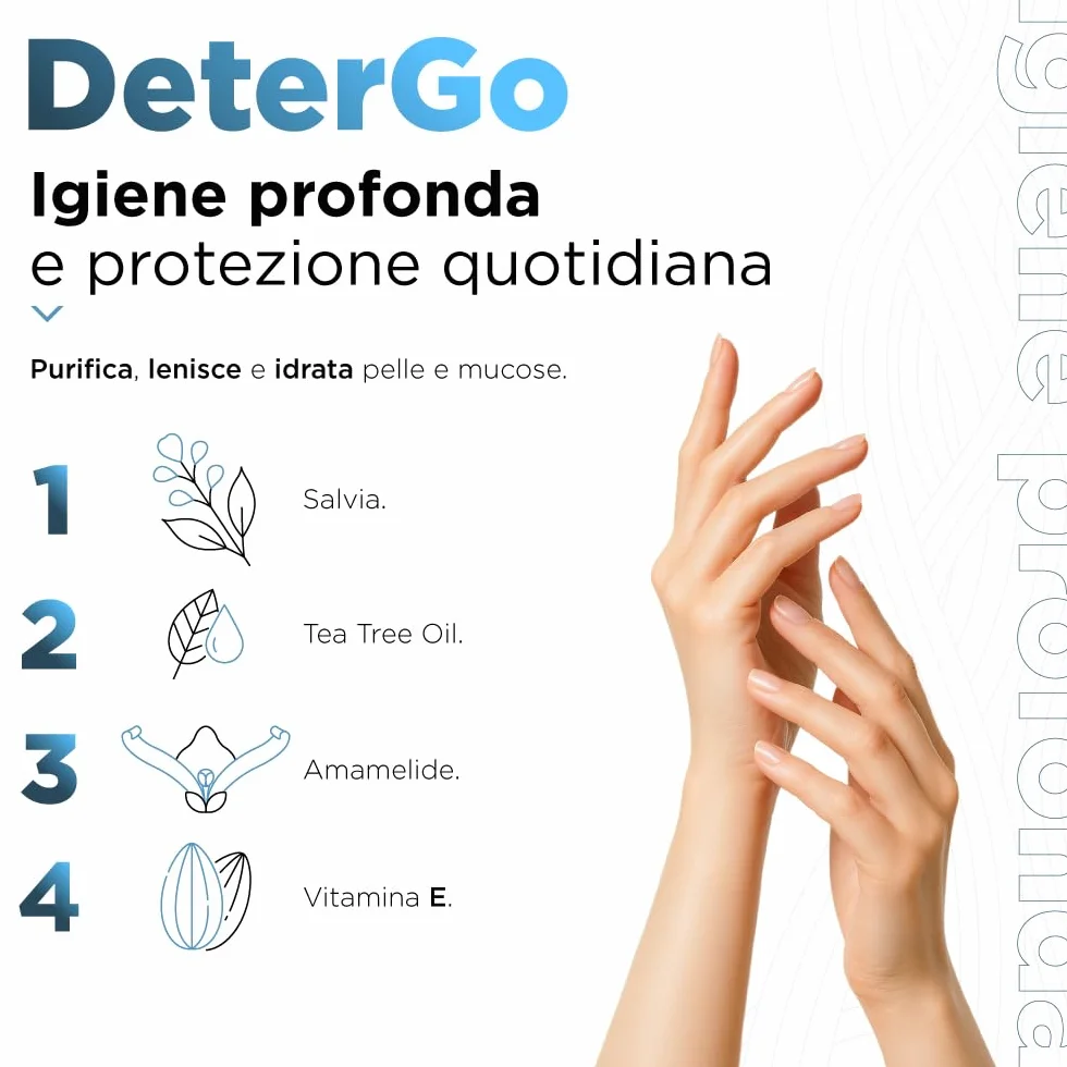 SoloUno DeterGo Spray detergente igienizzante con Clorexidina, vitamina E, antibatterico, senza risciacquo, 200 ml