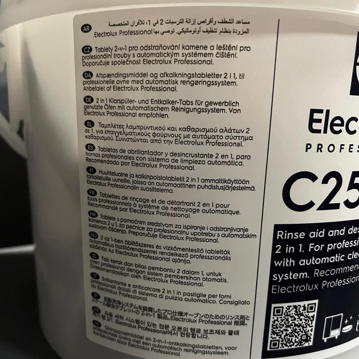 Electrolux C25 Rinse & Descale - Confezione da 50 Pastiglie Brillantante e Disincrostante in Bustine Monouso