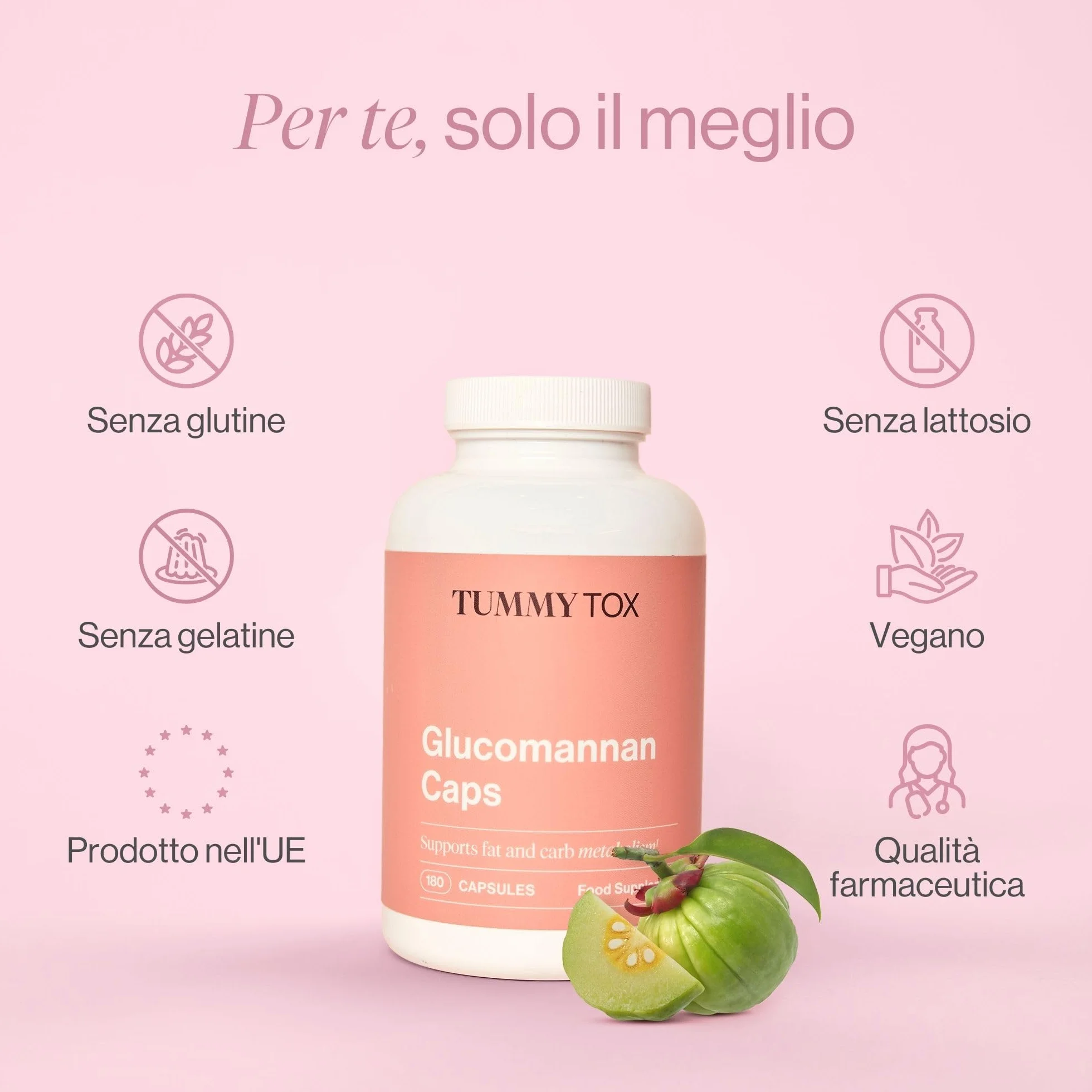 Glucomannano Konjac 3000 mg Capsule Alto Dosaggio con Cromo Garcinia Cambogia Carrubo Vegano 180 Capsule