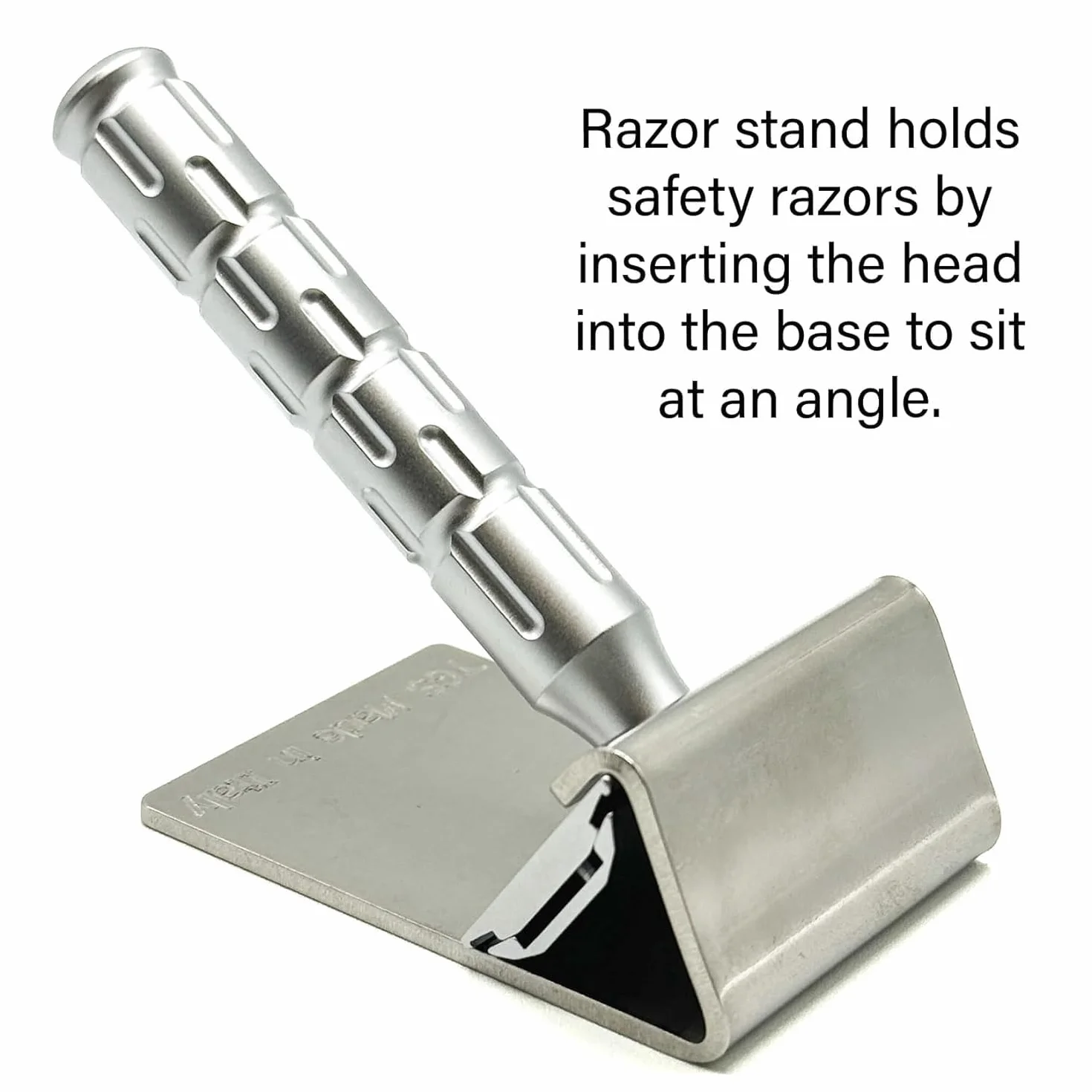 The Goodfellas' Smile Supporto per Rasoio di Sicurezza a Doppio Filo in Acciaio Inox 304 - Compatibile con Tutti i Modelli Standard - 100% Made in Italy
