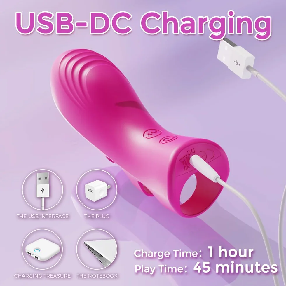 Mini Vibratori Proteggi dita per Coppia, Vibratore Sex Toys per Stimolare il Clitoride Donna, Medical Silicone Giocattolo Sessuale con 10 Funzioni di Vibrazione e Riscaldamento (YDL-012)
