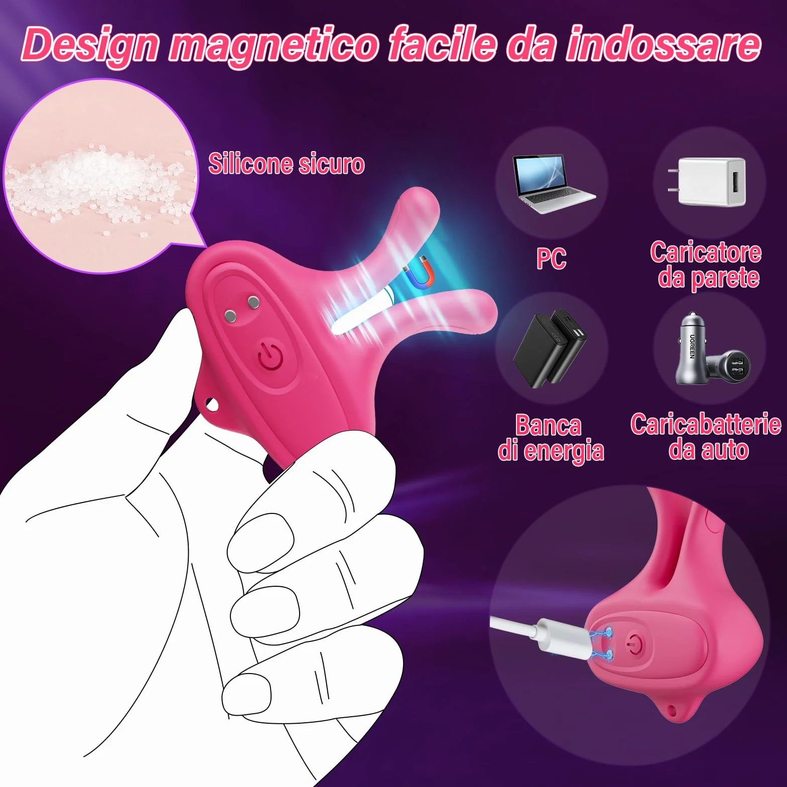 Giocattoli per Capezzoli Vibranti Sex Toys- Rabbit Giocattoli per Donna Morsetti per Seno Vibranti con 9 Modalità di Vibrazione, Vibratore Magnetico per Capezzoli per BDSM er Coppie di Donne