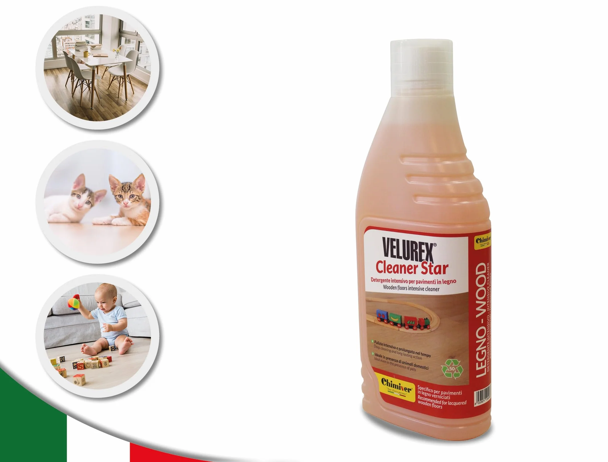 Chimiver Velurex Cleaner Star Kit Detergente Multiuso Parquet Verniciato 2 Pezzi 2x1L