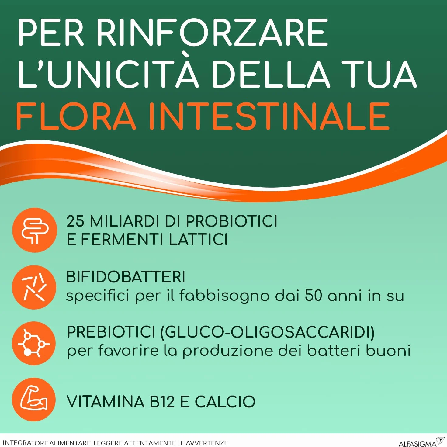 YOVIS Rigenera Probiotici Benessere Intestinale 50 anni 25 Miliardi Fermenti Lattici Calcio Vitamina B12 10 Bustine