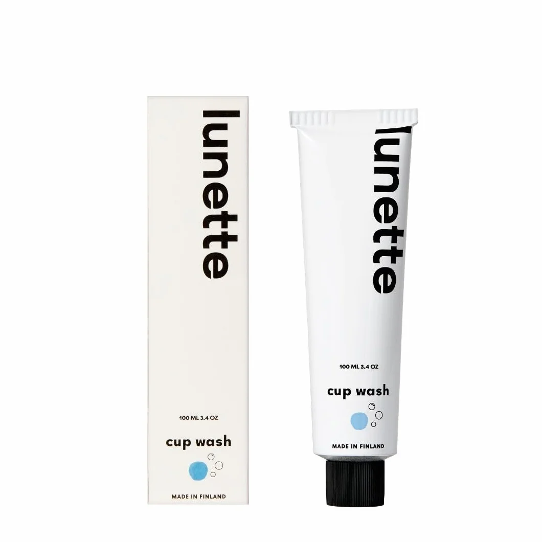 Lunette Gel per la Pulizia della Coppetta Mestruale – Gel a pH Bilanciato per Coppette e Dischi – Vegano e Sicuro per il Silicone – Formato da Viaggio – Prodotto in Finlandia, 100 ml