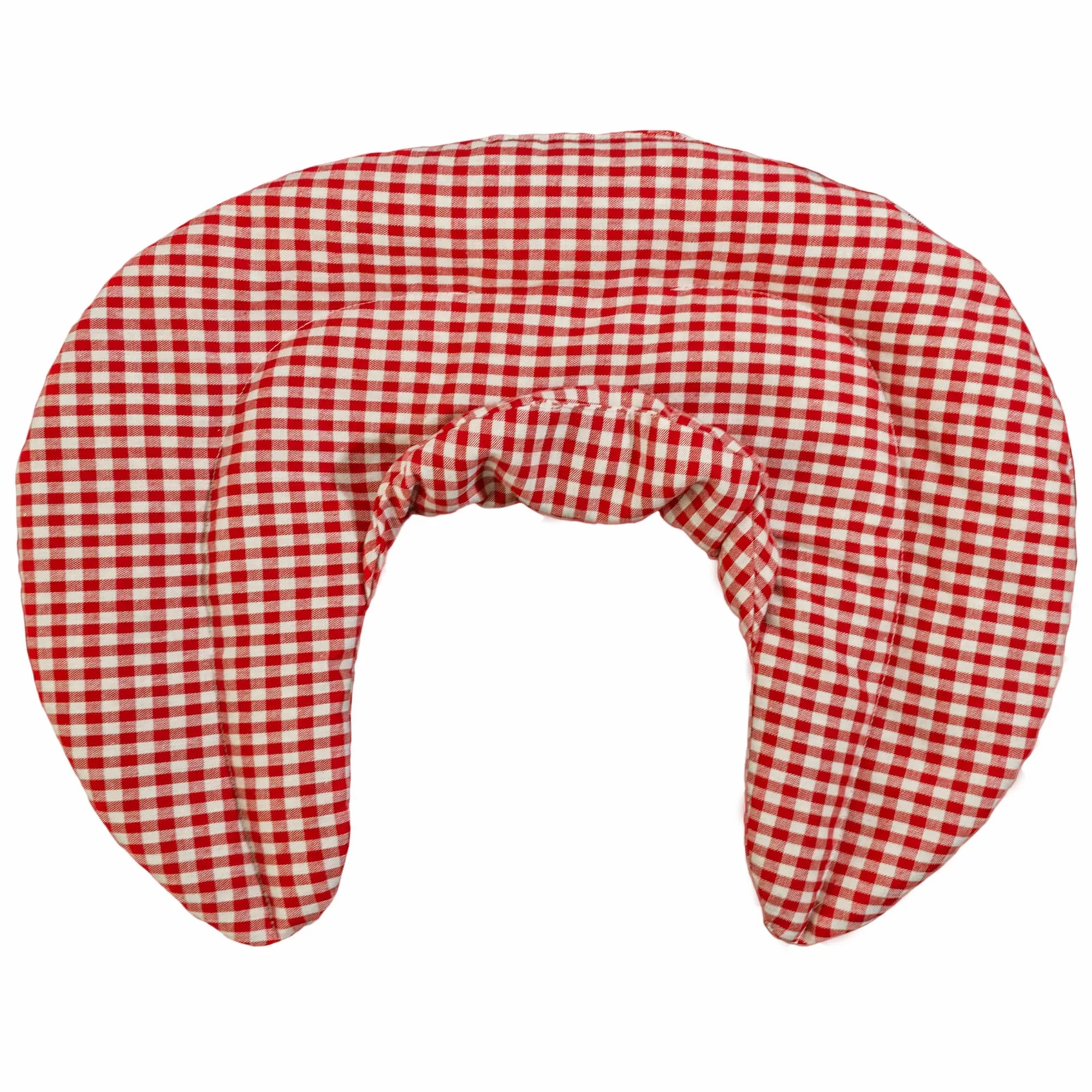 Cuscino del collo, rosso-bianco. Cuscino termico con noccioli di ciliegia, terapia caldo e freddo. Scaldacollo