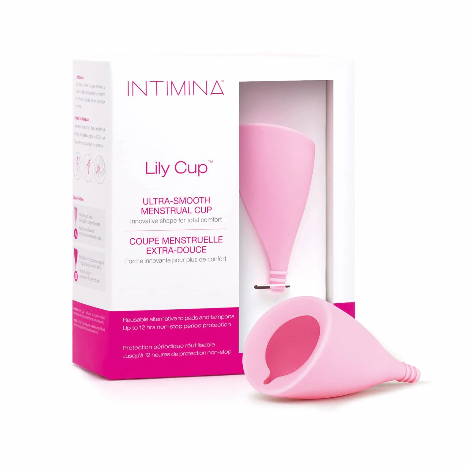 Intimina Lily Cup Size A: Coppetta Mestruale Sottile, Menstrual Cup Utilizzabile per un Massimo di 8 ore, Coppa Mestruale per Raccogliere il Flusso, Coppetta Mestruale Morbida
