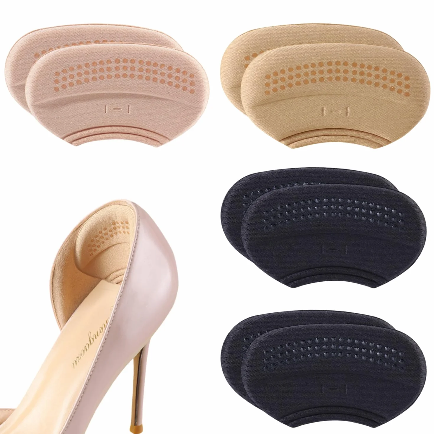 4 Paia Tallone Cuscino, Autoadesivi per Scarpe, Imbottitura per Scarpe Troppo Grandi, Battitacco Contro Bolle e Attrito, Migliorare la Vestibilità