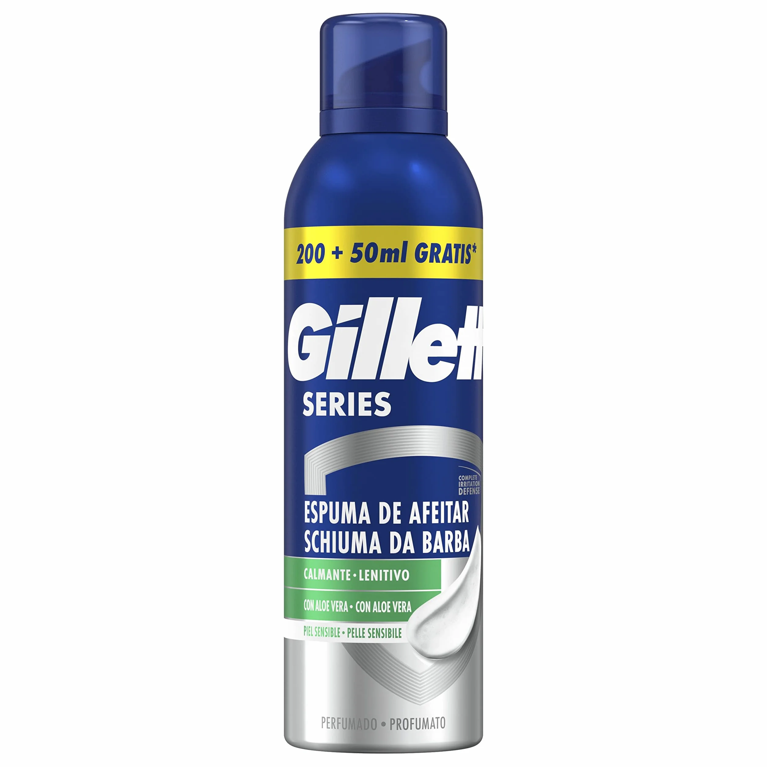 Gillette Series Schiuma da Barba Lenitiva con Aloe Vera per Pelli Sensibili 250 ml