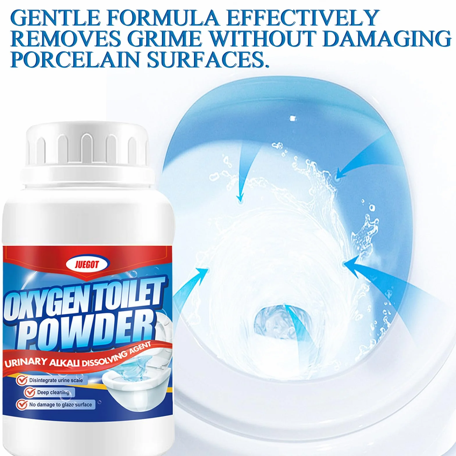 Juegot Detergente per WC, Efficiente e facile da usare Detergente in schiuma in polvere per WC perfettamente pulito 1 pezzo - 250 ml