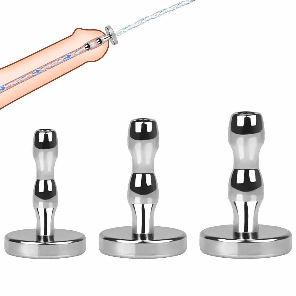 Set Dilatatori Uretrali Acciaio Inox, Dilatatore Uretrale Base Sicura, Plug Penieno Metallo, Giocattolo Sessuale SM Uomo 3pcs