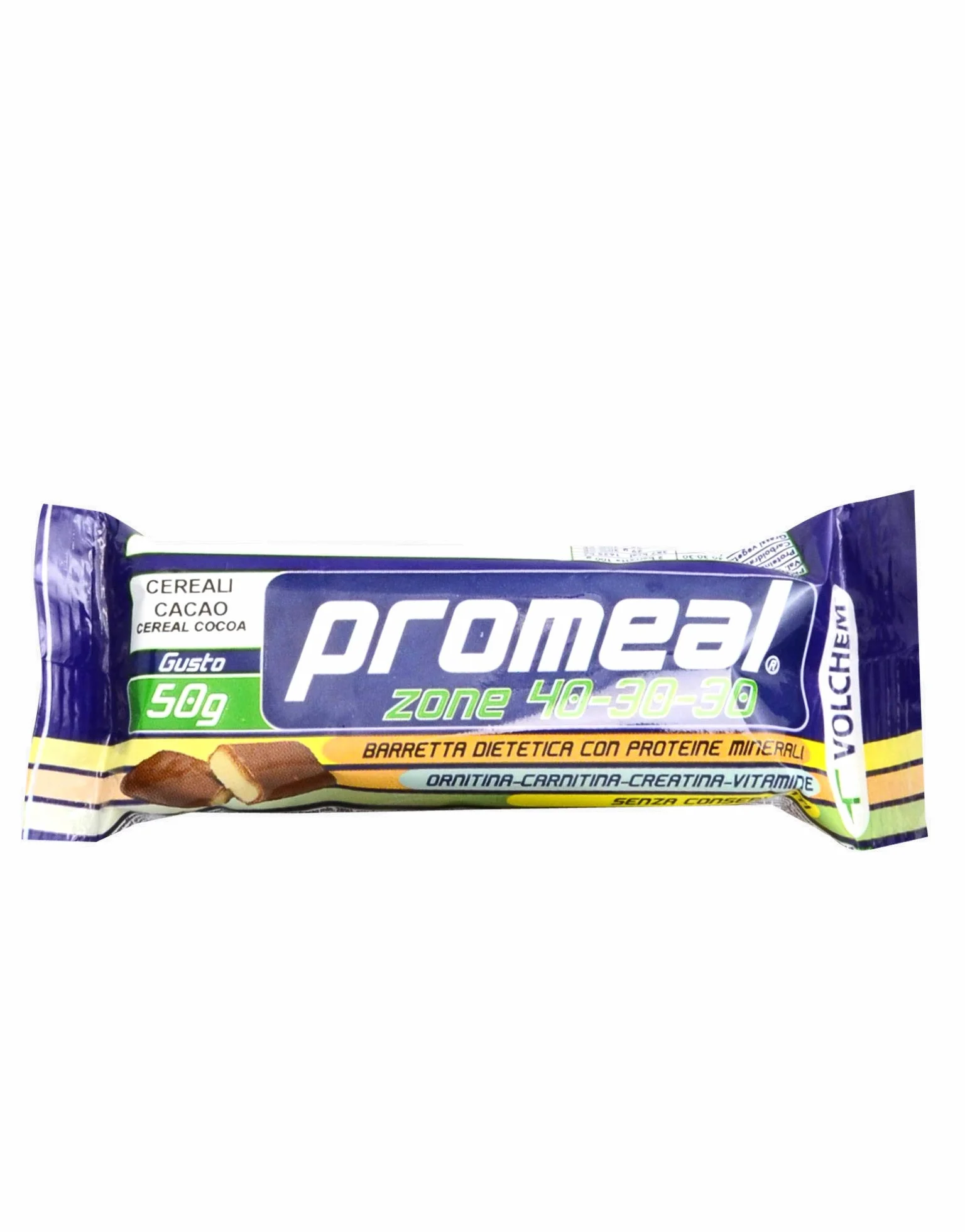PROMEAL ZONE 40-30-30 BARRETTA DIETA A ZONA Cereali cacao Cioccolato Bianco