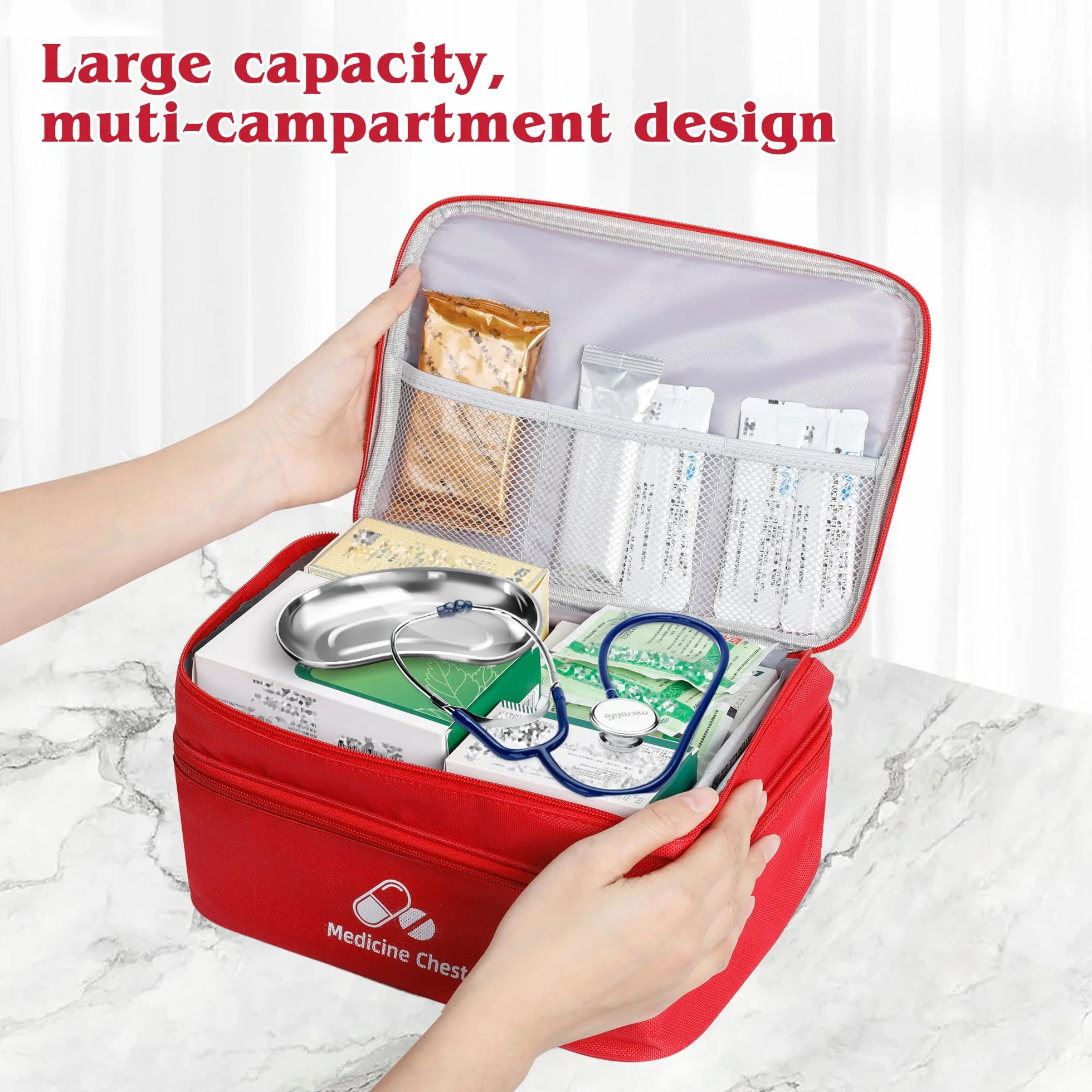 Romon Borsa Pronto Soccorso Viaggio Impermeabile, Kit Pronto Soccorso Vuota Alta Capacità Borsa Medica Portatile
