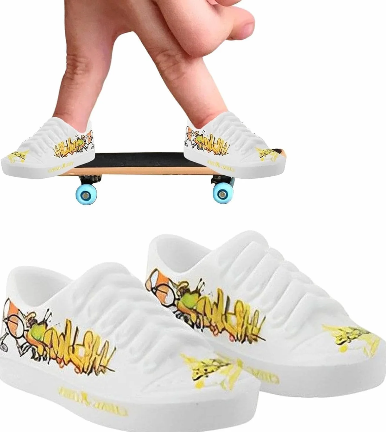Jowxsx 1Pair Mini Finger Shoes, Mini Finger Shoes, Finger Pad Ginocchiere, Scarpe da tastiera, Mini Key Fob Scarpe, Finger Trainers, Breakdance, Finger Shoes