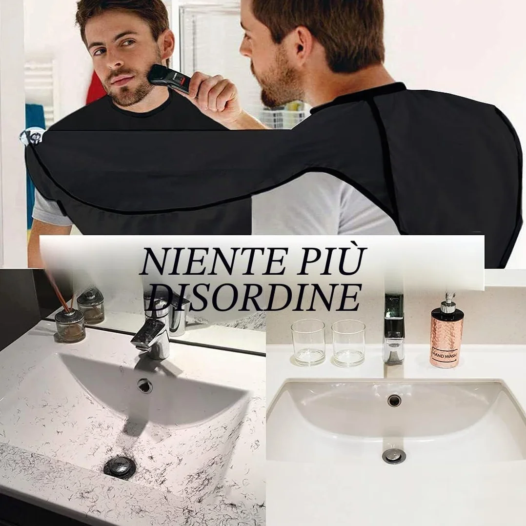 Telo Barba da Specchio, Grembiule da Barba per Raccogli Barba, Impermeabile, Antiaderente, con 2 Ventose, Regalo per Uomini